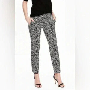Banana Republic Slim Leopard-Print Jacquard Ankle Pants, size 12